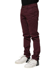 CYCLE Maroon Cotton Stretch Skinny Fit Men Denim Jeans