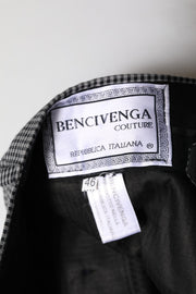 BENCIVENGA Black White Checkered Tapered Dress Pants