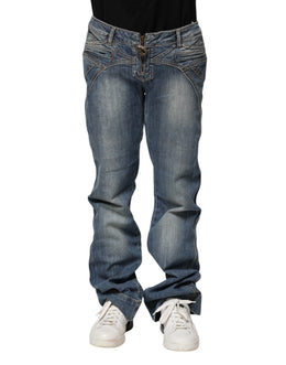 Just Cavalli Blue Washed Straight Fit Men Denim Jeans