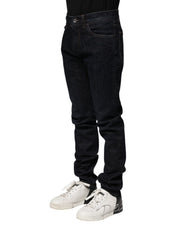 Dolce & Gabbana Black Cotton Skinny Denim Men Jeans