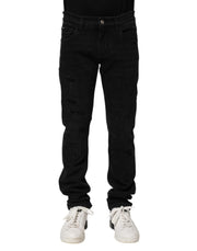 Dolce & Gabbana Black Cotton Skinny Men Denim Jeans