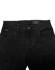 Dolce & Gabbana Black Cotton Skinny Men Denim Jeans