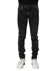 Dolce & Gabbana Black Cotton Skinny Men Denim Jeans