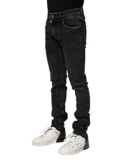 Dolce & Gabbana Black Cotton Skinny Men Denim Jeans