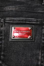 Dolce & Gabbana Black Cotton Skinny Men Denim Jeans