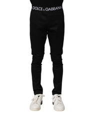 Dolce & Gabbana Black Nylon Skinny Men Jogger Pants