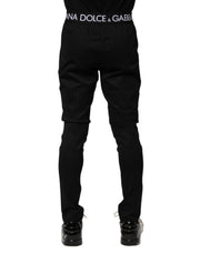 Dolce & Gabbana Black Nylon Skinny Men Jogger Pants