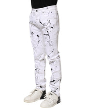 Dolce & Gabbana White ColorSplash Skinny Denim Jeans