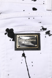 Dolce & Gabbana White ColorSplash Skinny Denim Jeans