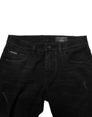 Dolce & Gabbana Black Cotton Skinny Men Denim Jeans