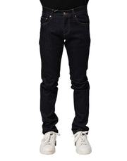 Dolce & Gabbana Black Cotton Skinny Men Denim Jeans