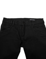 Dolce & Gabbana Black Cotton Skinny Men Denim Jeans