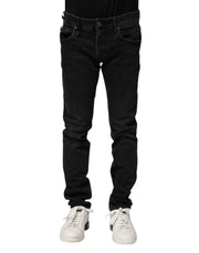 Dolce & Gabbana Black Cotton Skinny Men Denim Jeans