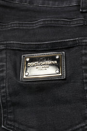 Dolce & Gabbana Black Cotton Skinny Men Denim Jeans