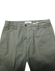 Dondup Green Mid Waist Skinny Fit Casual Pants