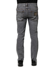Dolce & Gabbana Gray Cotton Skinny Men Denim Jeans