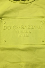 Dolce & Gabbana Green Cotton Hooded Logo Sweatshirt Sweater