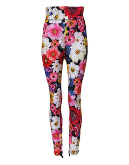 Dolce & Gabbana Multicolor Floral High Waist Leggings Pants
