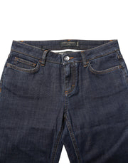 Dolce & Gabbana Blue Skinny Cotton Mid Waisted Denim Jeans