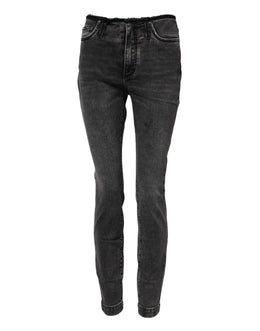 Dolce & Gabbana Gray Skinny Cotton Mid Waisted Denim Jeans