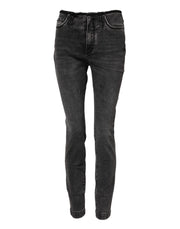Dolce & Gabbana Gray Skinny Cotton Mid Waisted Denim Jeans