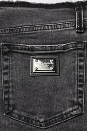 Dolce & Gabbana Gray Skinny Cotton Mid Waisted Denim Jeans