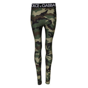 Dolce & Gabbana Multicolor Camouflage DG Waist Leggings Pants