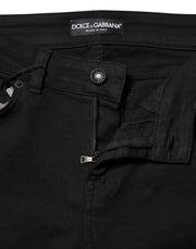 Dolce & Gabbana Black Cotton Skinny Mid Waisted Denim Jeans