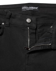 Dolce & Gabbana Black Cotton Skinny Mid Waisted Denim Jeans