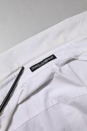 Dolce & Gabbana White Cotton Collared Long Sleeves Top Shirt