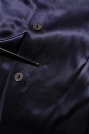 Dolce & Gabbana Dark Purple Silk Ascot Collared Blouse Top