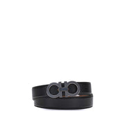 Ferragamo Black Calf Leather Bos Taurus Regular Belt
