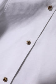 Dolce & Gabbana White Cotton Long Sleeves Formal Top Shirt