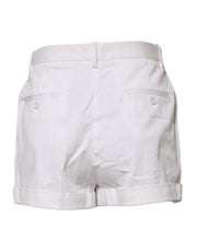 Dolce & Gabbana White Cotton Mid Waist Women Bermuda Shorts