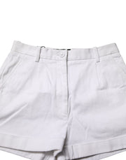 Dolce & Gabbana White Cotton Mid Waist Women Bermuda Shorts