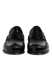 Dolce & Gabbana Black Leather Slip On Loafers Dress Shoes
