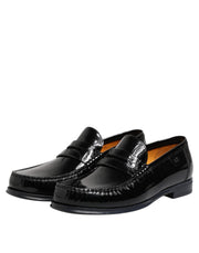 Dolce & Gabbana Black Leather Slip On Loafers Dress Shoes
