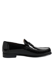 Dolce & Gabbana Black Leather Slip On Loafers Dress Shoes