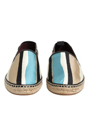Dolce & Gabbana Multicolor Stripes Canvas Flat Espadrille Shoes