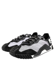 Dolce & Gabbana Black Logo Lace Up Low Top NS1 Sneakers Shoes
