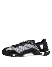 Dolce & Gabbana Black Logo Lace Up Low Top NS1 Sneakers Shoes