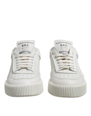 Dolce & Gabbana White Miami Leather Low Top Men Sneakers Shoes