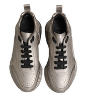 Dolce & Gabbana Silver DAYMASTER Leather Men Sneakers Shoes