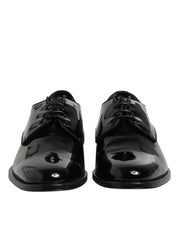 Dolce & Gabbana Black Patent Leather Derby Formal Dress Shoes