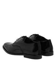 Dolce & Gabbana Black Patent Leather Derby Formal Dress Shoes