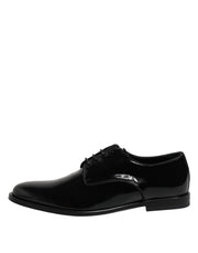 Dolce & Gabbana Black Patent Leather Derby Formal Dress Shoes