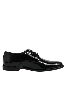 Dolce & Gabbana Black Patent Leather Derby Formal Dress Shoes