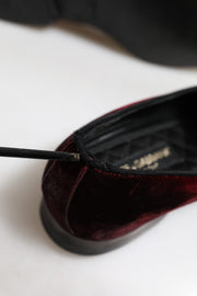 Dolce & Gabbana Red Velvet Men Slip On Loafers Dress Shoes