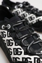 Dolce & Gabbana Black Logo Lace Up Low Top NS1 Sneakers Shoes