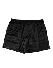 Dolce & Gabbana Black Silk Regular Men Boxer Shorts Underwear